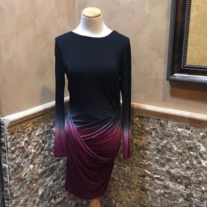 Elegant Black and Purple Ombre Dress